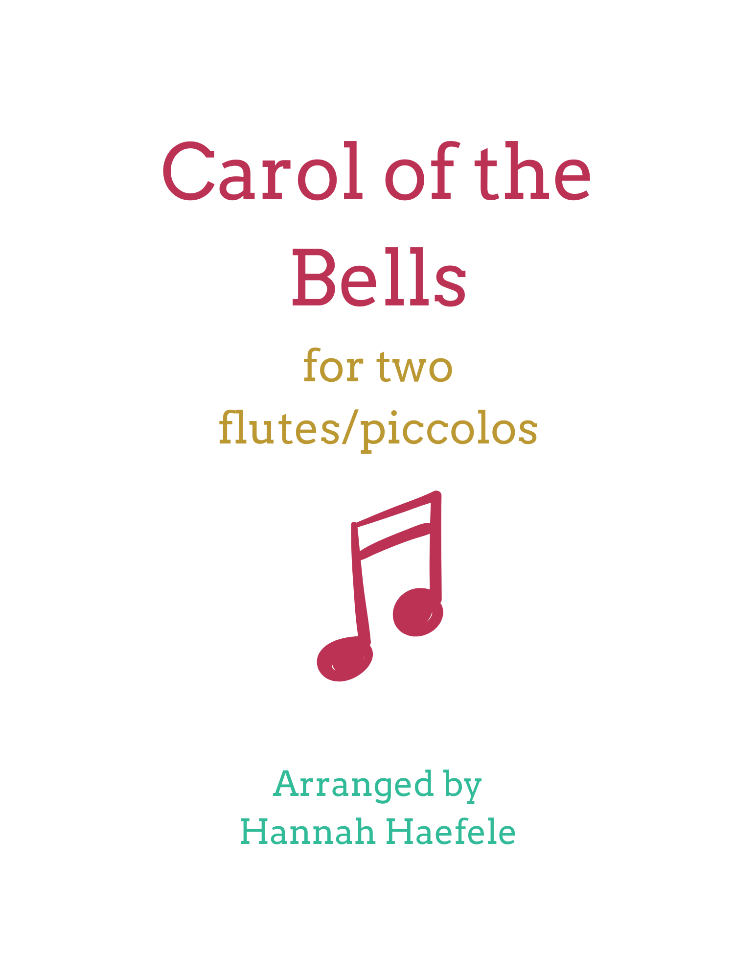 Carol of the Bells flute duet | Hannah B Flute