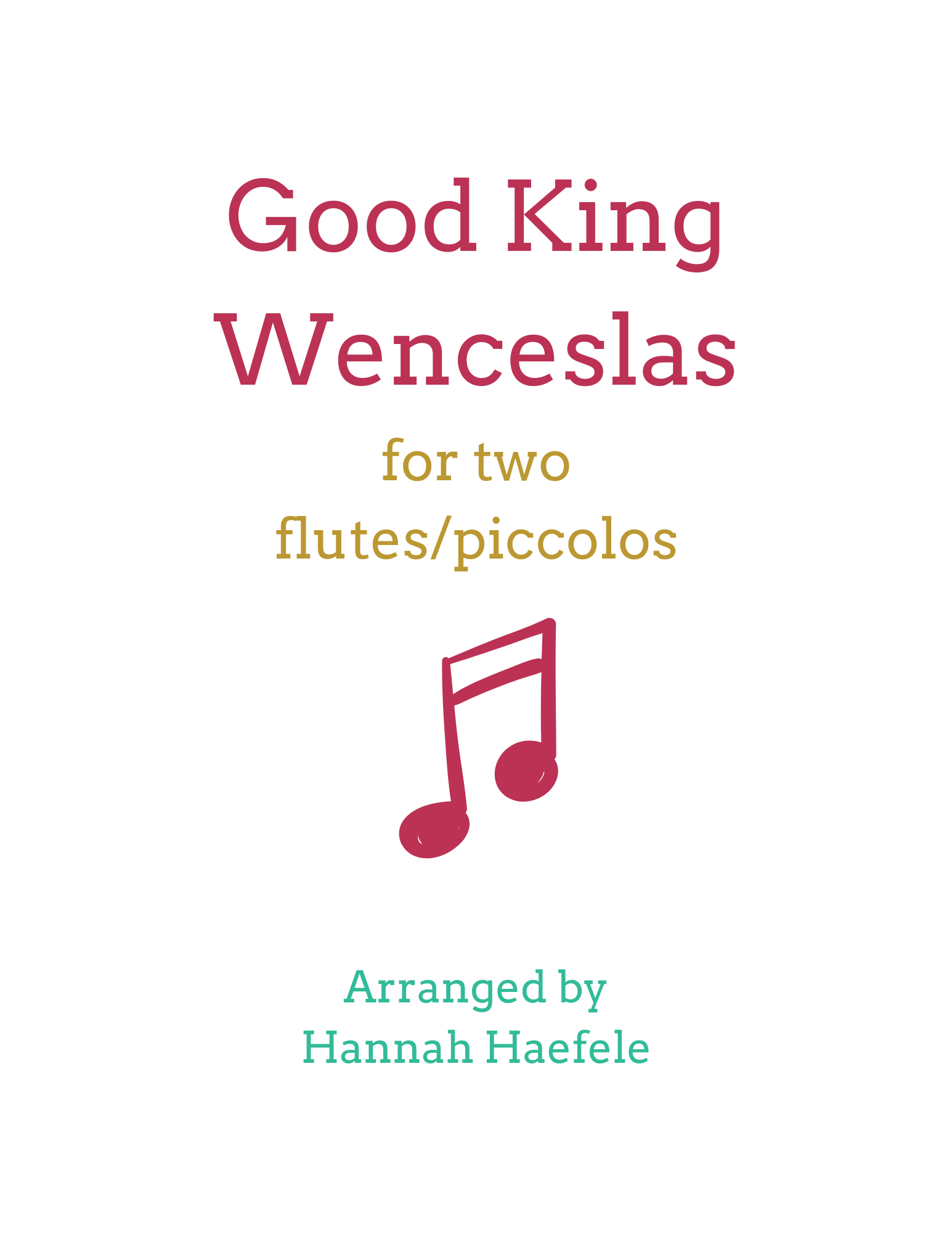 Good King Wenceslas flute duet | Hannah B Flute